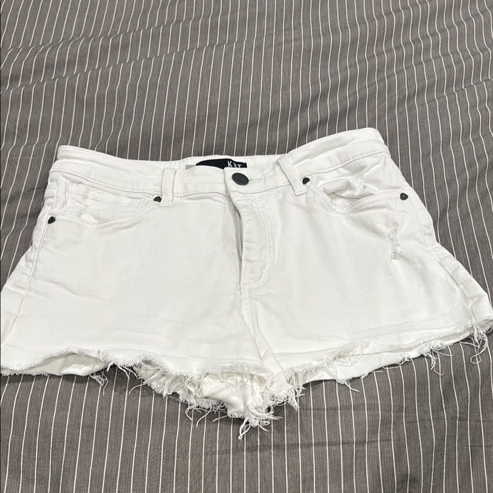 Kut from Kloth Frayed White Denim Women's Shorts